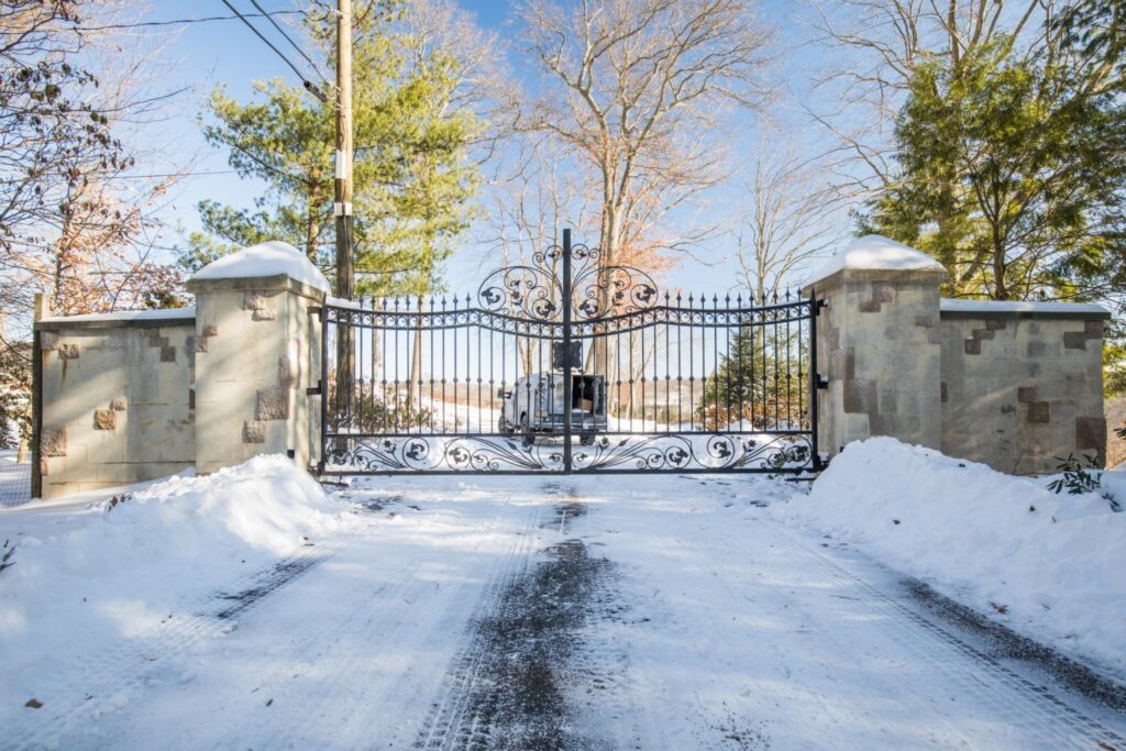 Art Nouveau Inspired Wrought Iron Driveway Gate