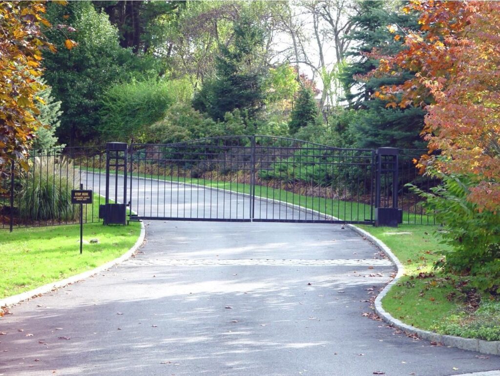 Modern Custom Designed Iron Swing Security Gate