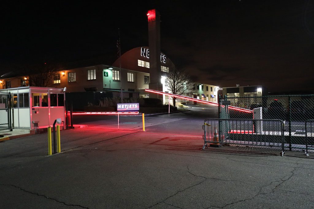 A Barrier Arm Security Gate with LED Lighting for Westchester Airport.