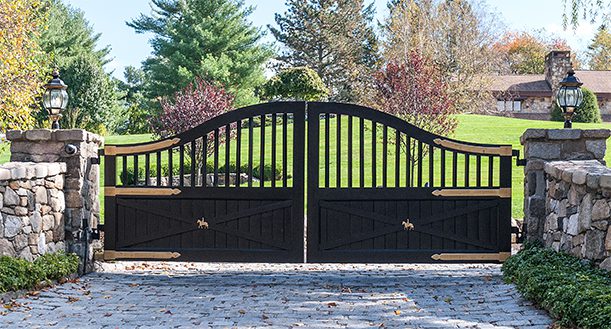 Iron and Wood Custom Driveway Gate