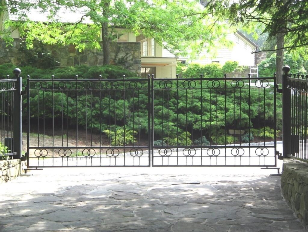 Sleek Metal Driveway Swing Gate