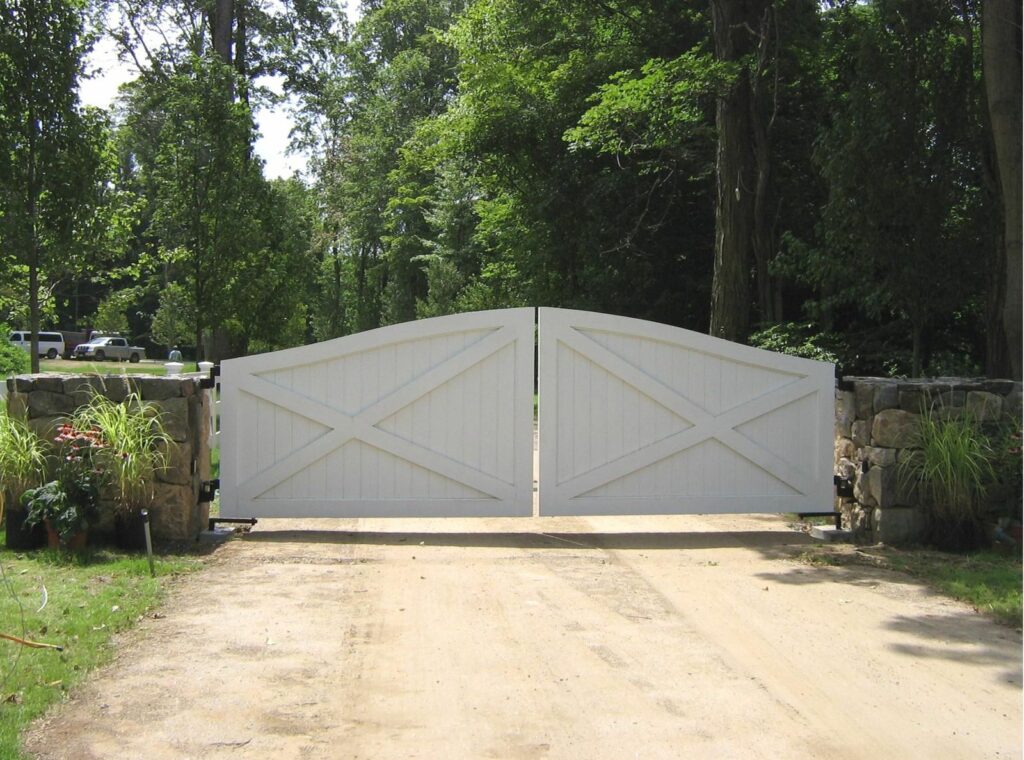 Solid Wood Ranch Driveway Gate