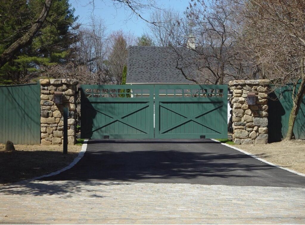 Solid Wooden Driveway Security Gate