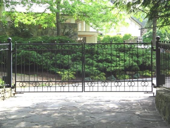 Transitional wrought iron gate by Tri State Gate