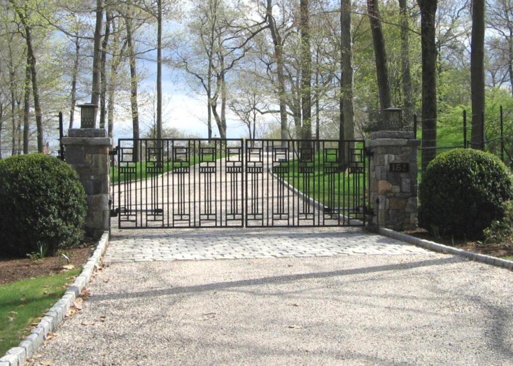 Art Deco Wrought Iron Driveway Gate