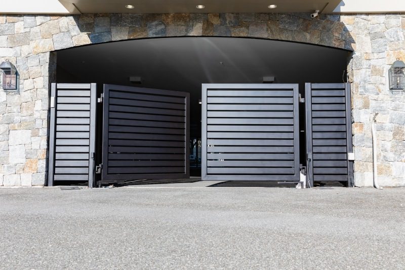 Black Inward Swinging Privacy Gates.