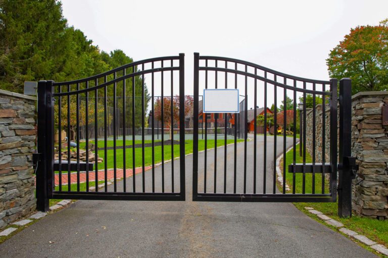 Simple metal driveway gate