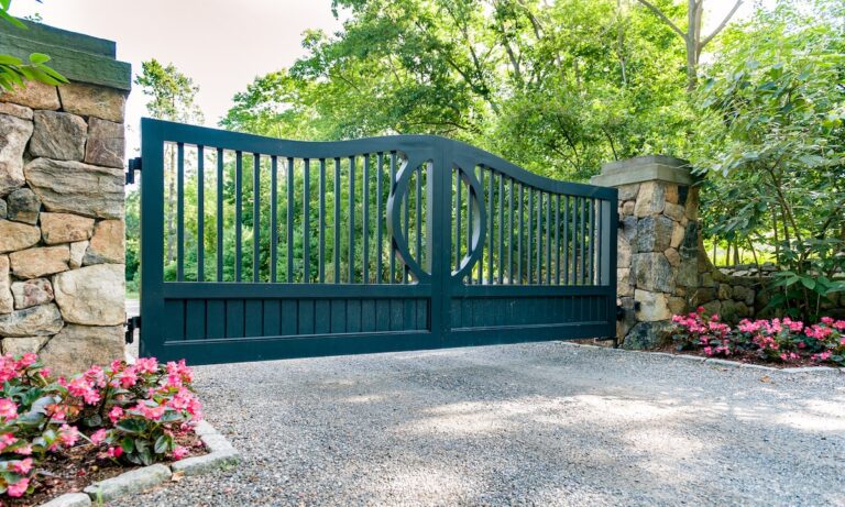 Column Fence Gate Stone Column Wood Gates Cannon Catalyst Fencing Solutions