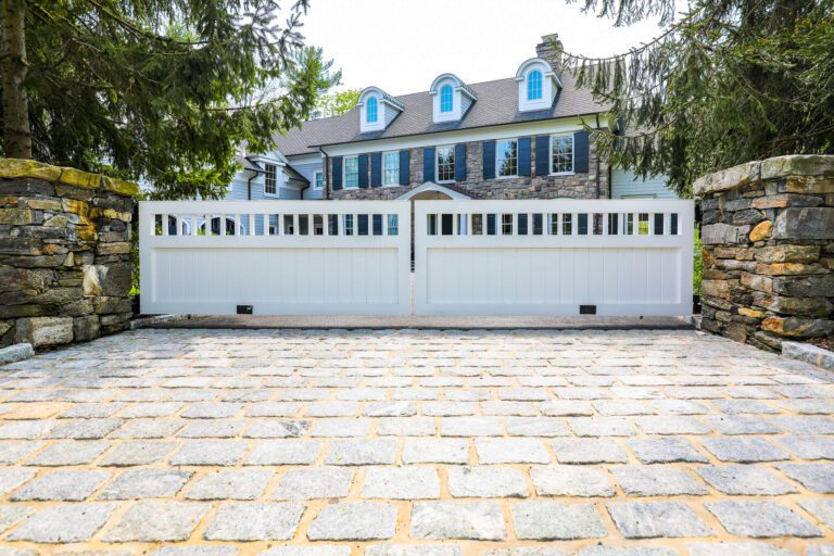 Wooden automated driveway gate
