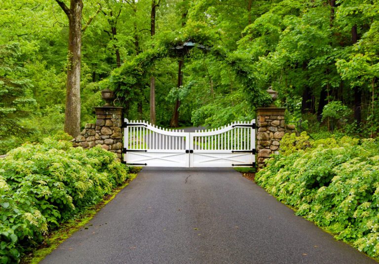 Wooden automated driveway gate