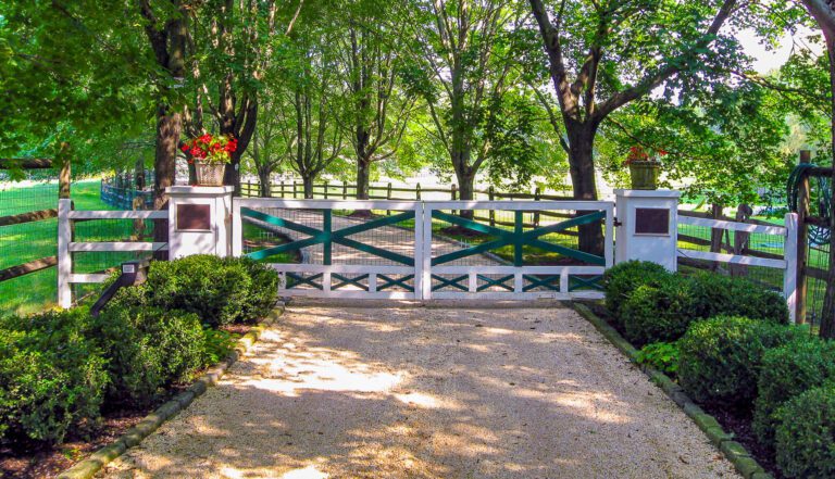 Wooden automated driveway gate