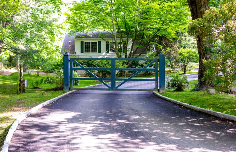 Wooden automated driveway gate