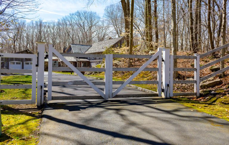 Wood driveway gate