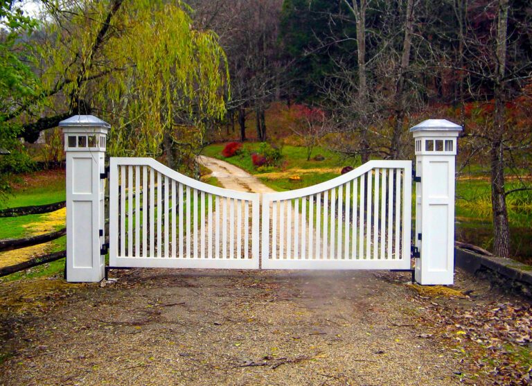 Wooden automated driveway gate