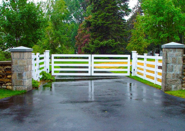 Wooden automated driveway gate