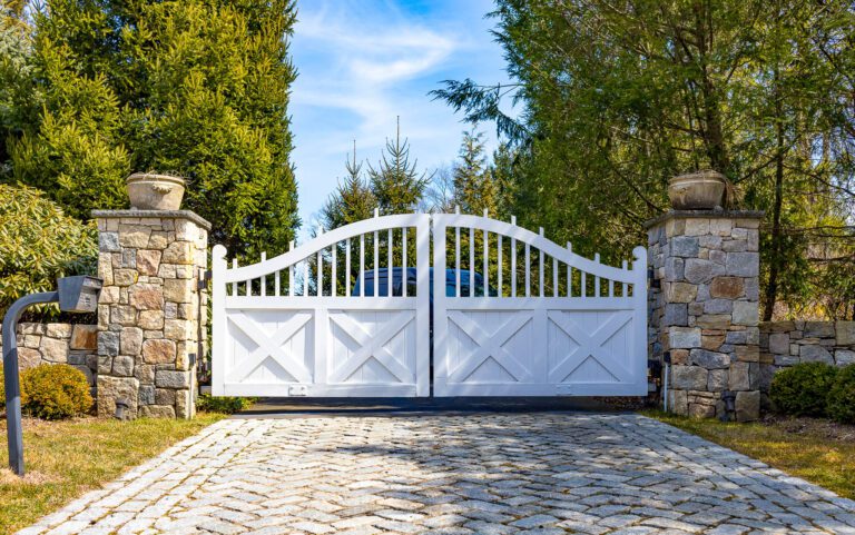 Wooden automated driveway gate