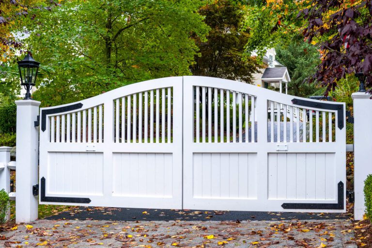 Wooden automated driveway gate