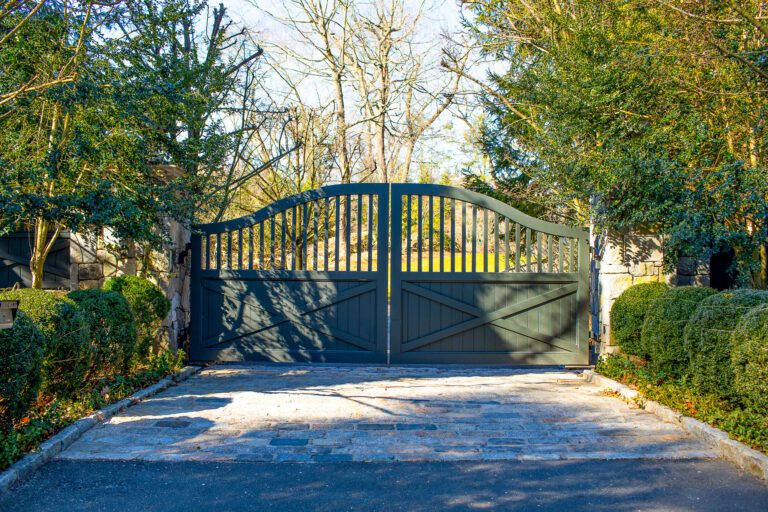 Wooden automated driveway gate