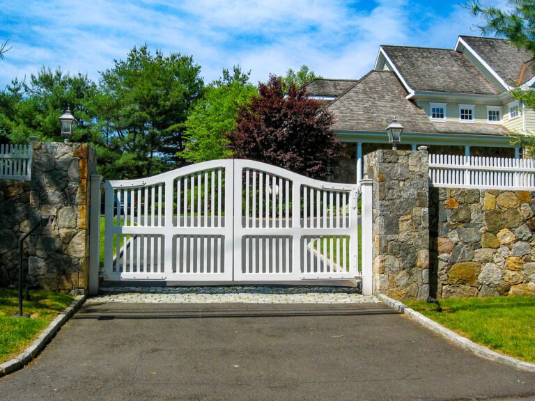 Wooden automated driveway gate