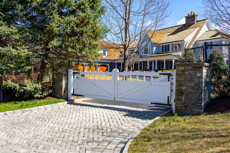 Wooden automated driveway gate