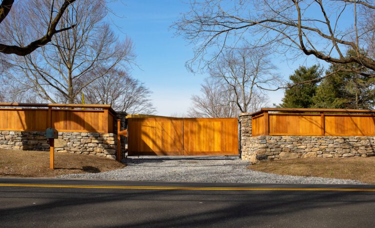 Wood decor driveway gate