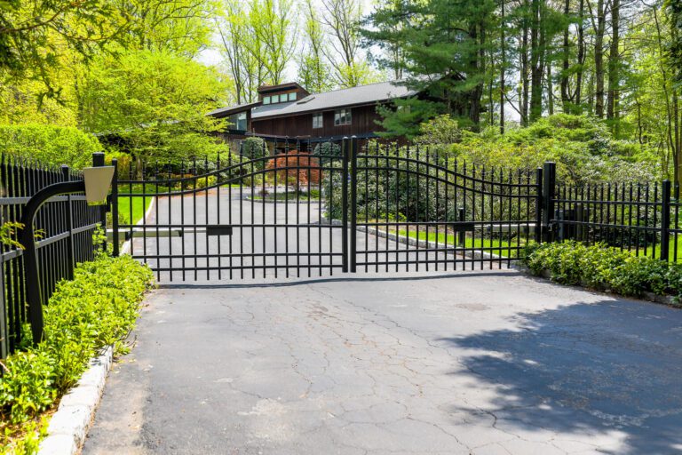 Metal driveway gate
