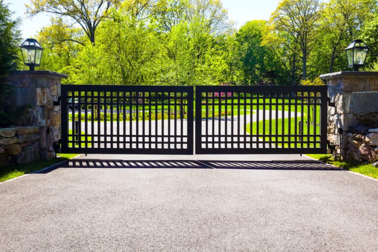 Wood automated driveway gate
