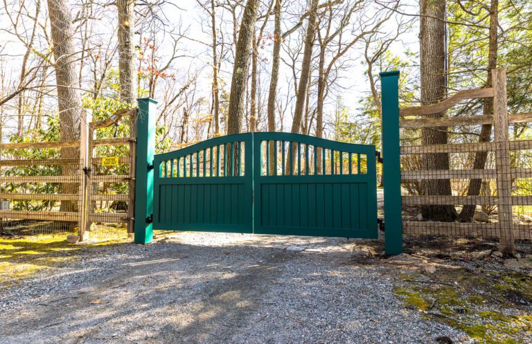 Wood automated driveway gate